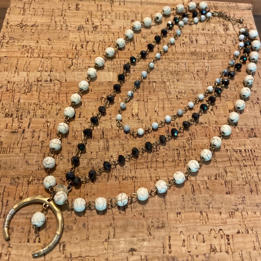 Beaded Layered Necklace 🌟🌙
